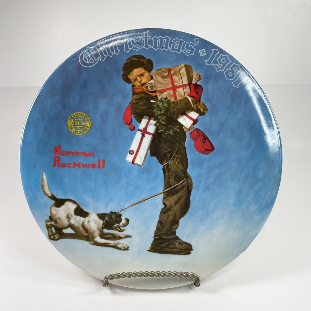 Vtg Norman Rockwell Wrapped Up In Christmas  1981 Collector‎ Plate 8.25" KNOWLES